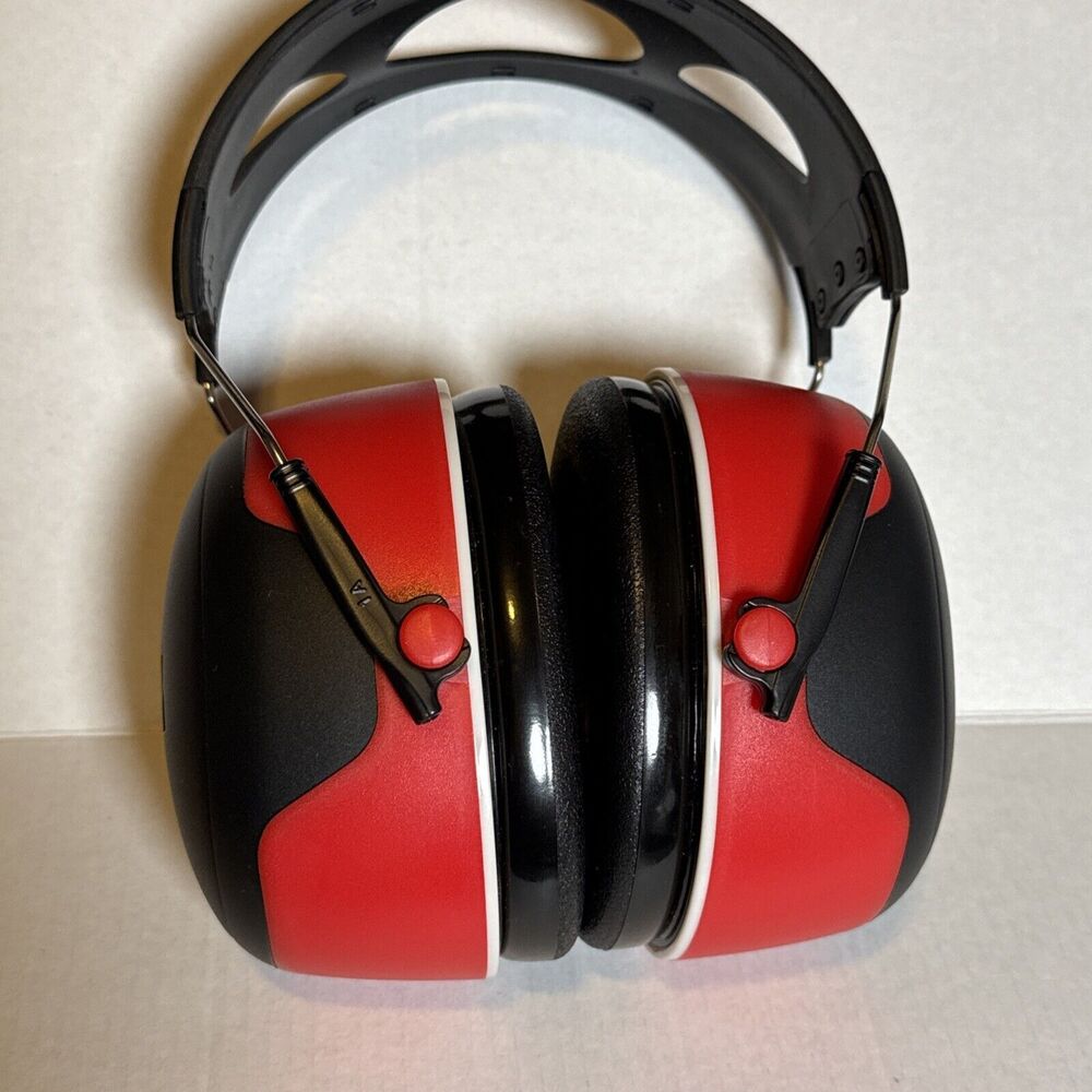 3M   Over The Head Earmuffs, Black/Red
